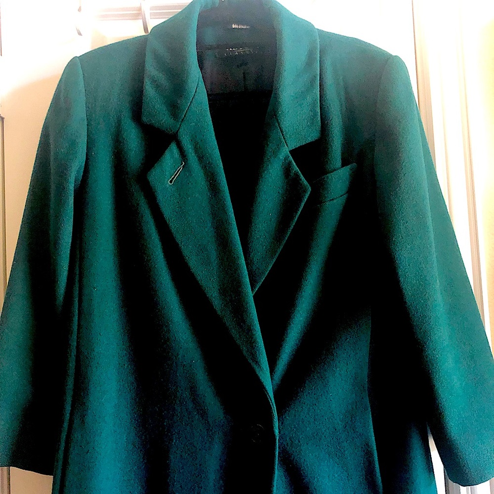 ADOLFO CLASSICS LONG GREEN COAT